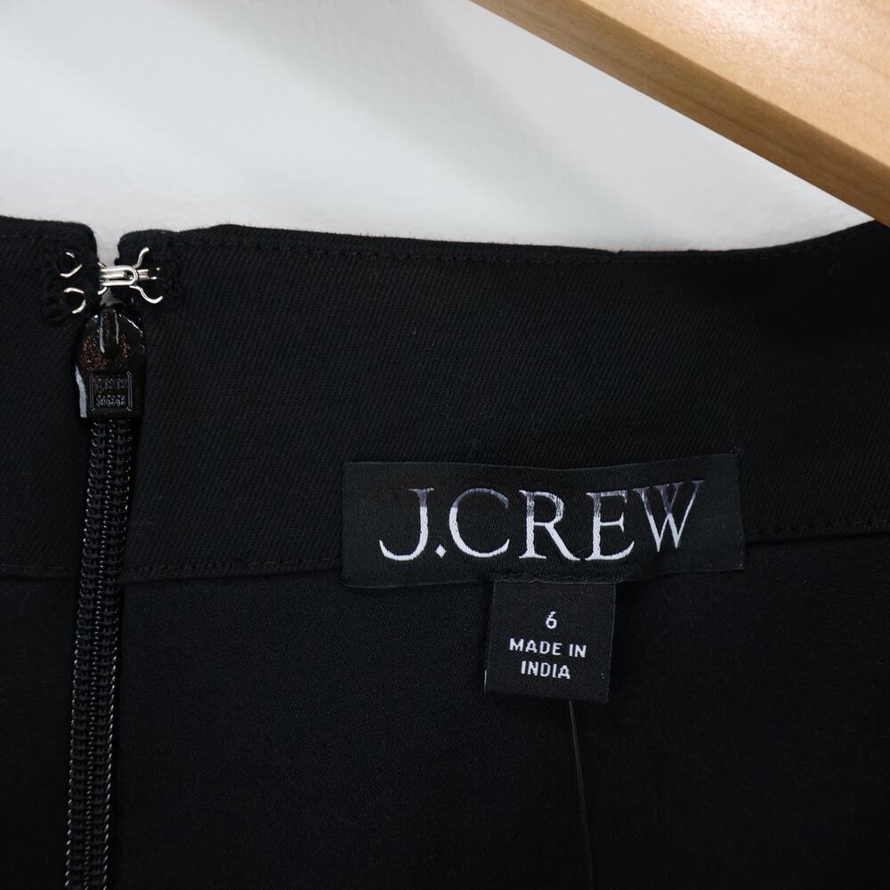 J.Crew Pleated Boatneck Mini Dress in Chino Black Size 6 NWT - Picture 4 of 8